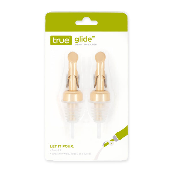 Glide Gold-Finish Weighted Bottle Pourers - Set of 2 - Lacuisinebozeman
