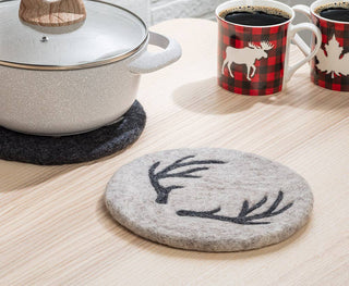 Stag Horn Trivet-Oatmeal-8"D - Lacuisinebozeman
