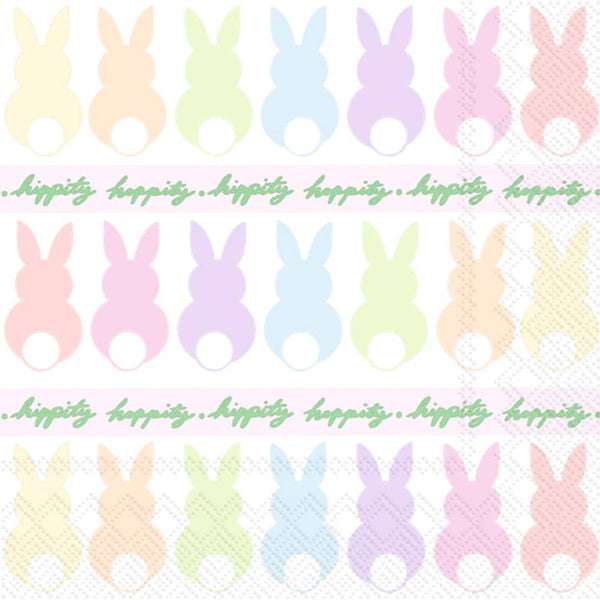 Paper Cocktail Napkins Bunnies In A Row Easter, Pck/20 - Lacuisinebozeman