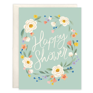 With Scripture Wedding Shower Card - Shower Flower Border - Lacuisinebozeman
