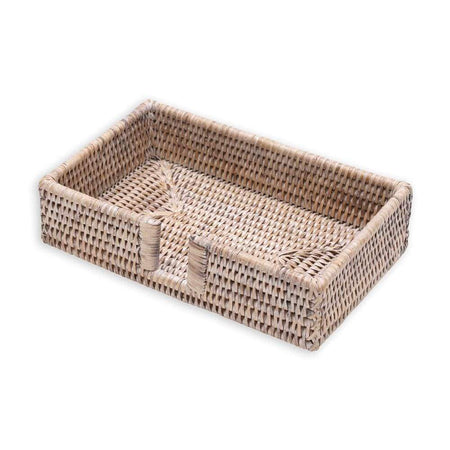 Rattan Guest Towel Napkin Holder, White Natural - Lacuisinebozeman