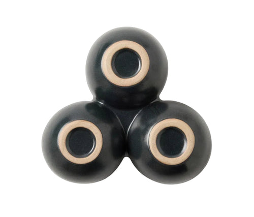 Desmond Glaze Triple Nut Dish - Black - Lacuisinebozeman