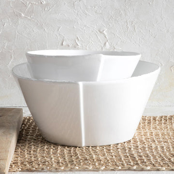 Lastra White Large Melamine Stacking Serving Bowl - Lacuisinebozeman