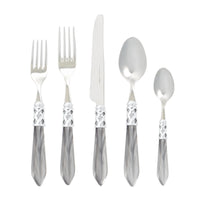 Aladdin Brilliant Light Gray 5-piece Flatware Place Setting, Set/4 - Lacuisinebozeman