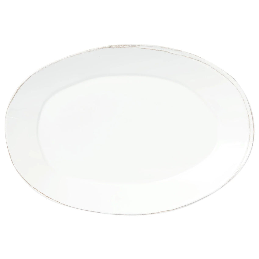 Melamine Lastra White Oval Platter - Lacuisinebozeman