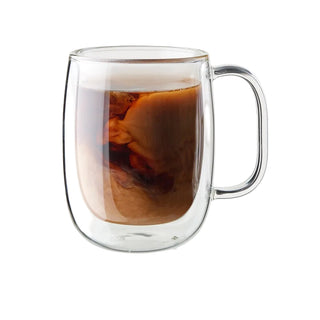Sorrento Coffee Glass Mug, 12 oz. Set of 2 - Lacuisinebozeman